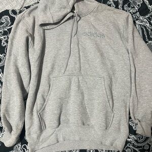 VINTAGE 90's Adidas Men's Light Gray Hoodie